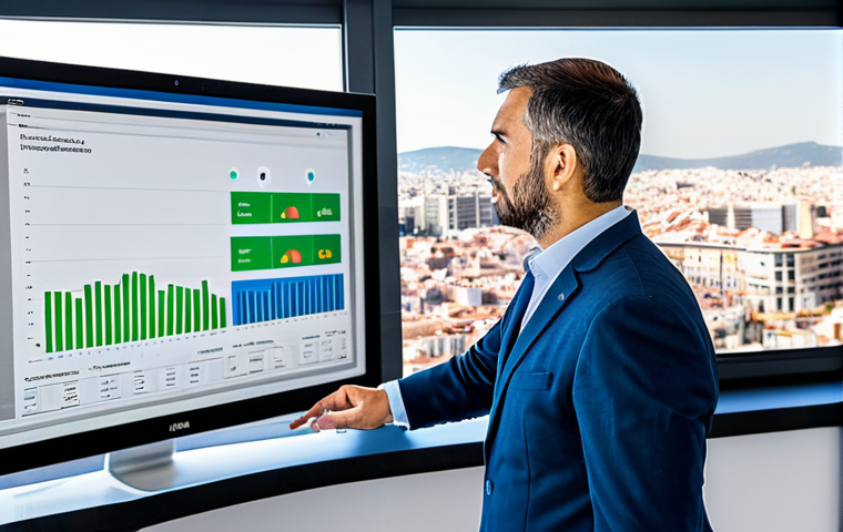 Modern Appraiser Workspace**
"A professional real estate appraiser, male, in a modern office setting, reviewing data on a large screen displaying property valuation software. The office has large windows overlooking Madrid. He is wearing a business casual outfit, fully clothed. Focus on the integration of technology and human expertise. Safe for work, appropriate content, perfect anatomy, natural proportions, professional, family-friendly."
**