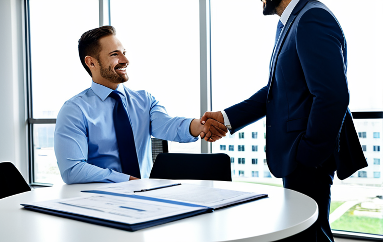 감정평가사의 연간 목표 설정 - **

"A professional property appraiser in appropriate business attire, shaking hands with a client i...