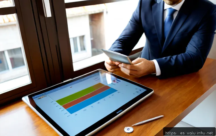 감정평가사의 글로벌 감정평가 기준 - Photorealistic professional real estate appraisal scene in a contemporary Madrid office, a Spanish p...